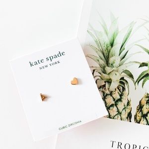 Kate Spade Dainty Initial Stud Earrings - A